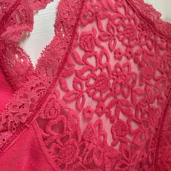 Y2K Abercrombie Fitch Lace Trim Fitted Women Large Tank Top Logo Indie Romantic - Picture 11 of 13